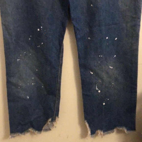 NWT We The Free Mid-Wash Paint Splattered High-Rise Ankle Jeans - Picture 5 of 10